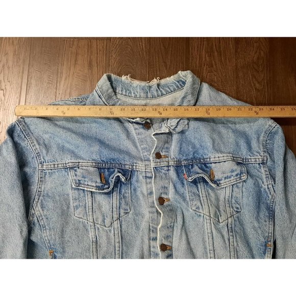 Vintage Levi Strauss Jacket Adult Blue Distressed Denim Classic Button. (Read) - Picture 12 of 12